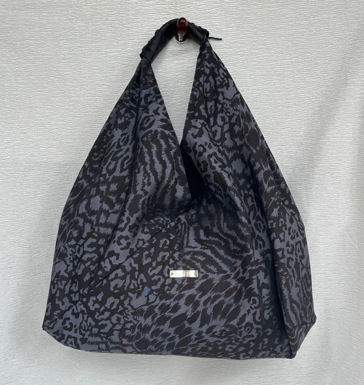 Silk Origami Bag - Animal Print Dark M